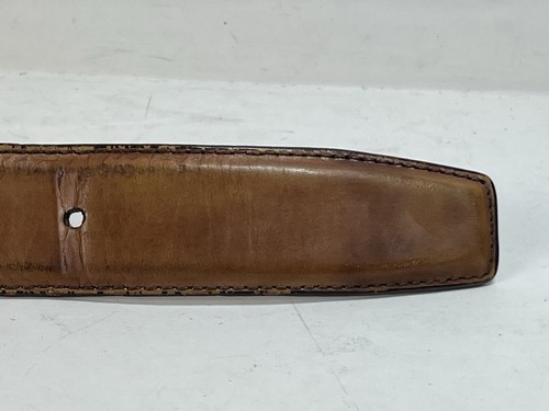 Magnanni Men Brown Leather Belt 1078 Size 34 Made in Spain Tarnished Patina - Picture 7 of 13