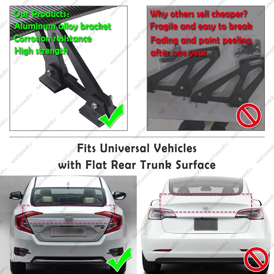 Alerón trasero de fibra de carbono para Mercedes Benz SLK R171 05-07 46" Racing Foto 4 de 4