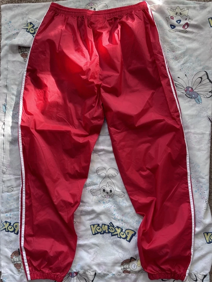 Pantalones de chándal Adidas vintage para hombre XXL pierna ancha holgados suéteres rojos Y2K EE. UU. Foto 2 de 4