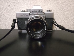 Minolta SRT101 Camera ROKKOR-PF 58mm F1.4 Lens W/ Original Case  Strap Used Cond