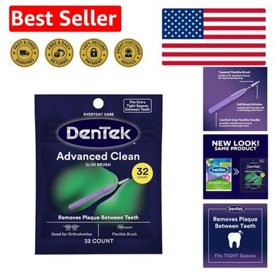 Flexible 32-Pack Slim Brush Advanced Clean - Optimal for Braces & Plaque Removal