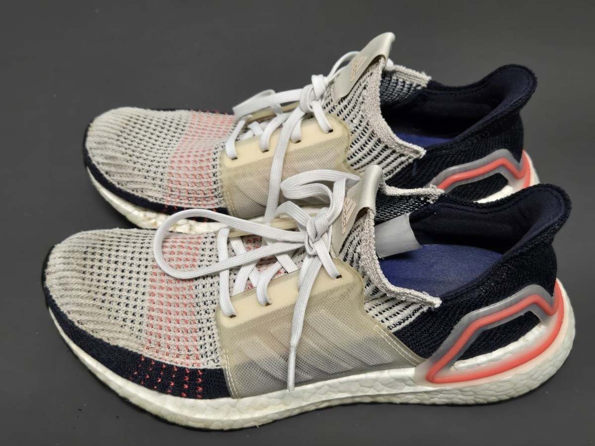 Adidas Ultraboost 19 Womens Size Chalk White Navy Blue Athletic