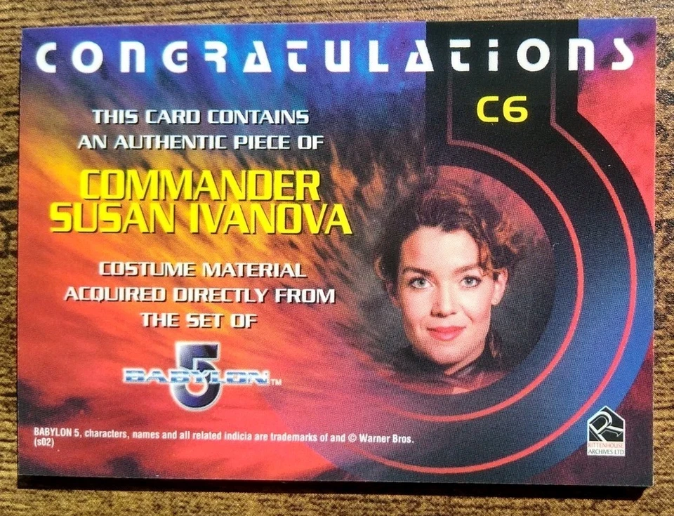 Complete Babylon 5 Costume Card C6 Susan Ivanova Rittenhouse - Image 2 of 2