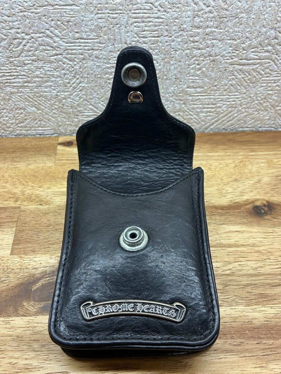 Chrome Hearts Belt Pouch Cigarette Case Small Bag Black Leather