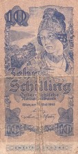 #Austria National Bank 10 Schillings 1945 P-114 AF+ Großglockner Mountain
