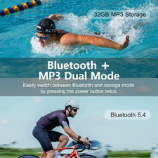 Swimming Headphones Bone Conduction Bluetooth 5.4 IPX8 Waterproof 32G Memory X20