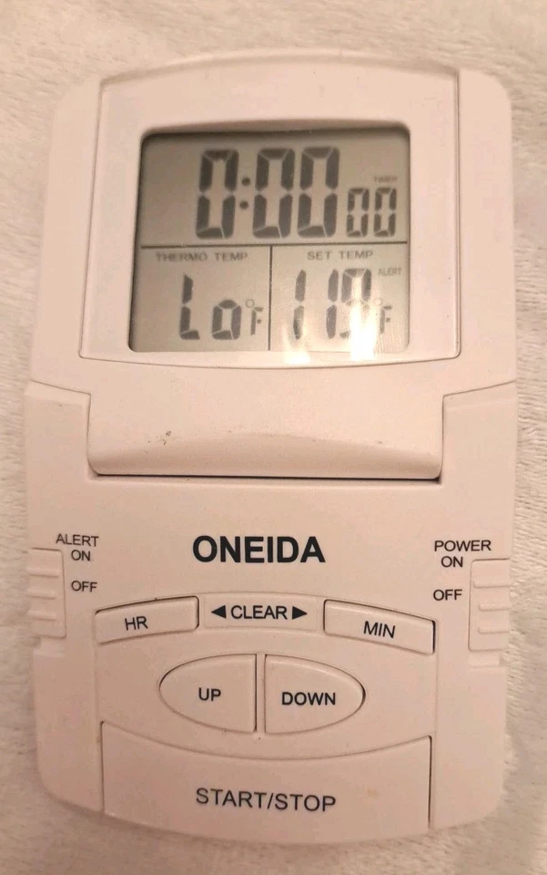 RARO ONEIDA SONDA DIGITAL THERMOMeTeR TEMPORIZADOR BATERÍA C/F Probado Barbacoa Hornear Carne Foto 2 de 4