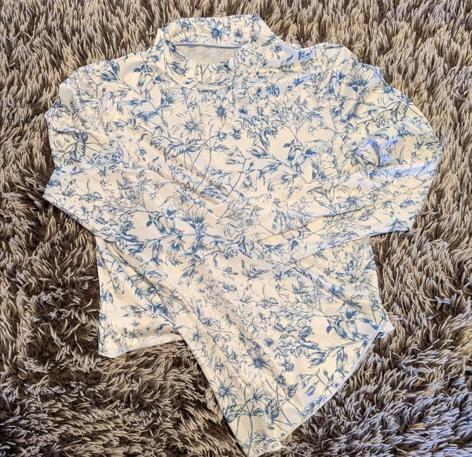 Top manga bella cuello tortuga estampado Toile de Jouy Foto 4 de 4