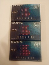 Sony HiFi sealed blank normal bias audio cassette tapes lot of 3 60 minutes