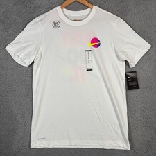 Nike T-Shirt Uomo Media Bianca Dri Fit Retrò Anni 90 Basket Just Do It Allenamento