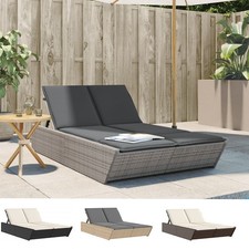 Doppelliege Sonnenliege Gartenliege Relaxliege Gartenmöbel Poly Rattan Liegen