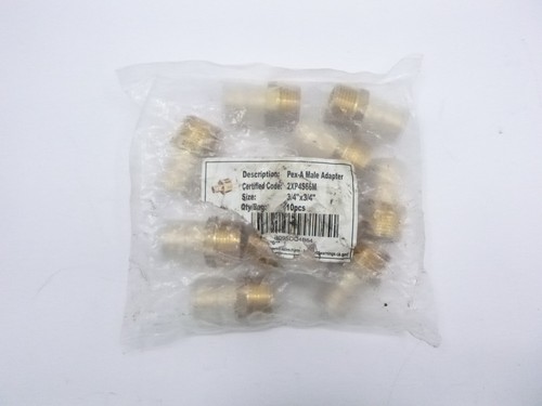 10 Pack Pex A Expansion Brass Male Adapter Fitting 3/4" x 3/4" B09SDQ4B64