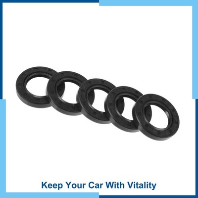 Oil Seal Seal Ring Rotary Shaft Seal Nitrile Rubber Black 5 Pcs