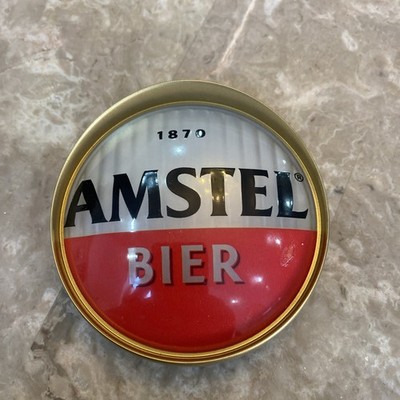 AMSTEL BIER Original RUNDE 3D Tap Badge Linse Schrift T-Bar für Mancave