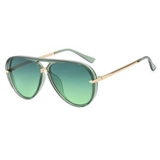 Retro Simple Large Frame Green Women's Fashion Design Sunglasses