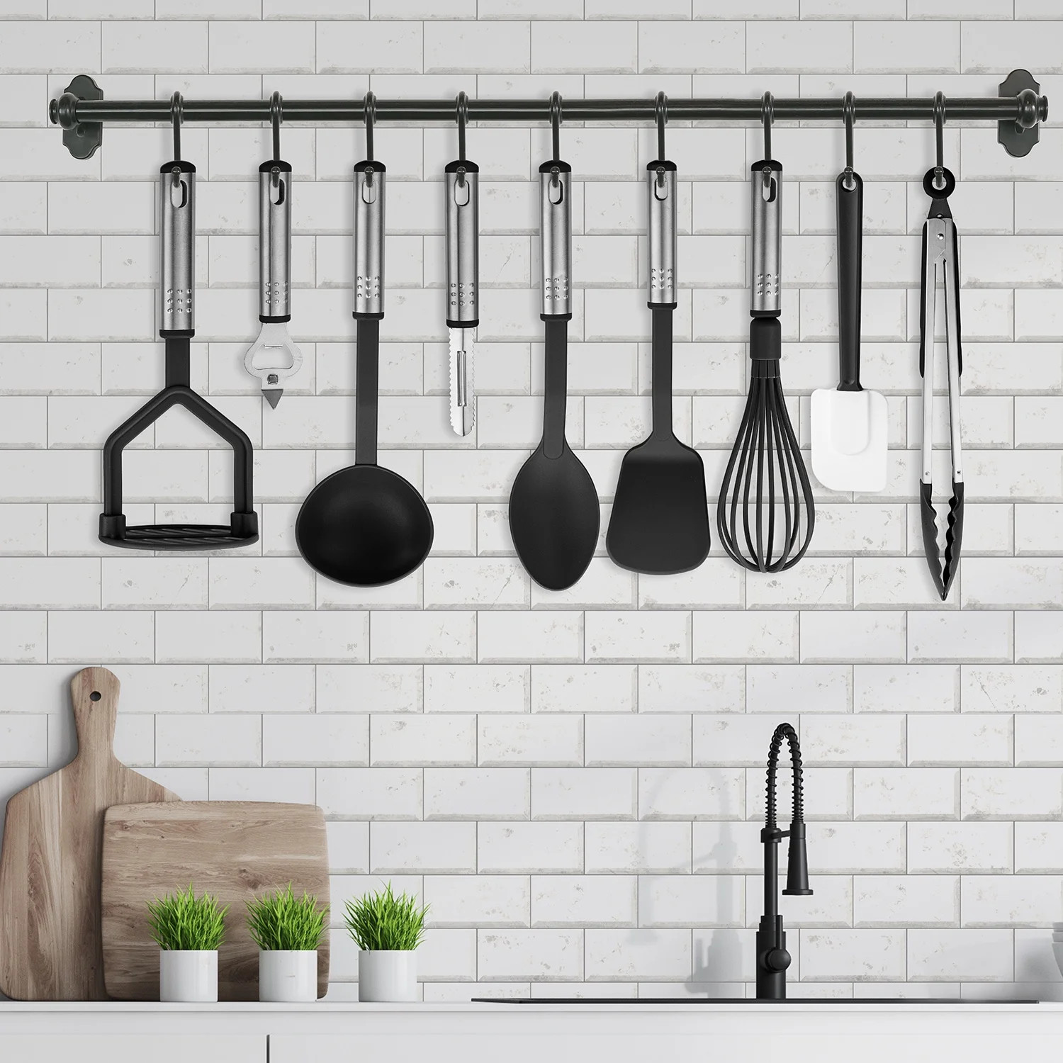 Lux Decor Collection 23 Piece Kitchen Utensils Set - Nylon and Stainless Steel C