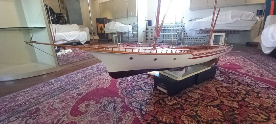 Barca vela RC grande- Veliero cm. 178 x 39 h 195 - Brigantino - Immagine 4 di 4