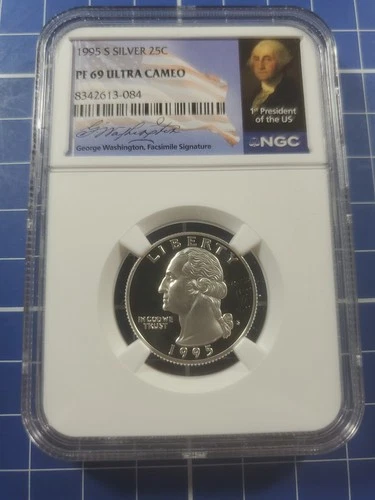 1995-S 25c Silver Washington Quarter  NGC PF69 Ultera Cameo