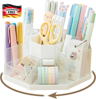Drehbarer Stiftehalter Mit 9 FäChern Schreibtisch Organizer Blau 360° Drehbar