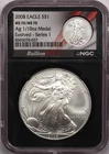 2008 American Silver Eagle $1 BullionPLUS 1/10oz Ag Medal NGC MS70 Evolved S1