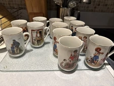 Norman Rockwell Museum Vintage Coffee Mugs Set Of 12 8 From 1982 4 From 1986