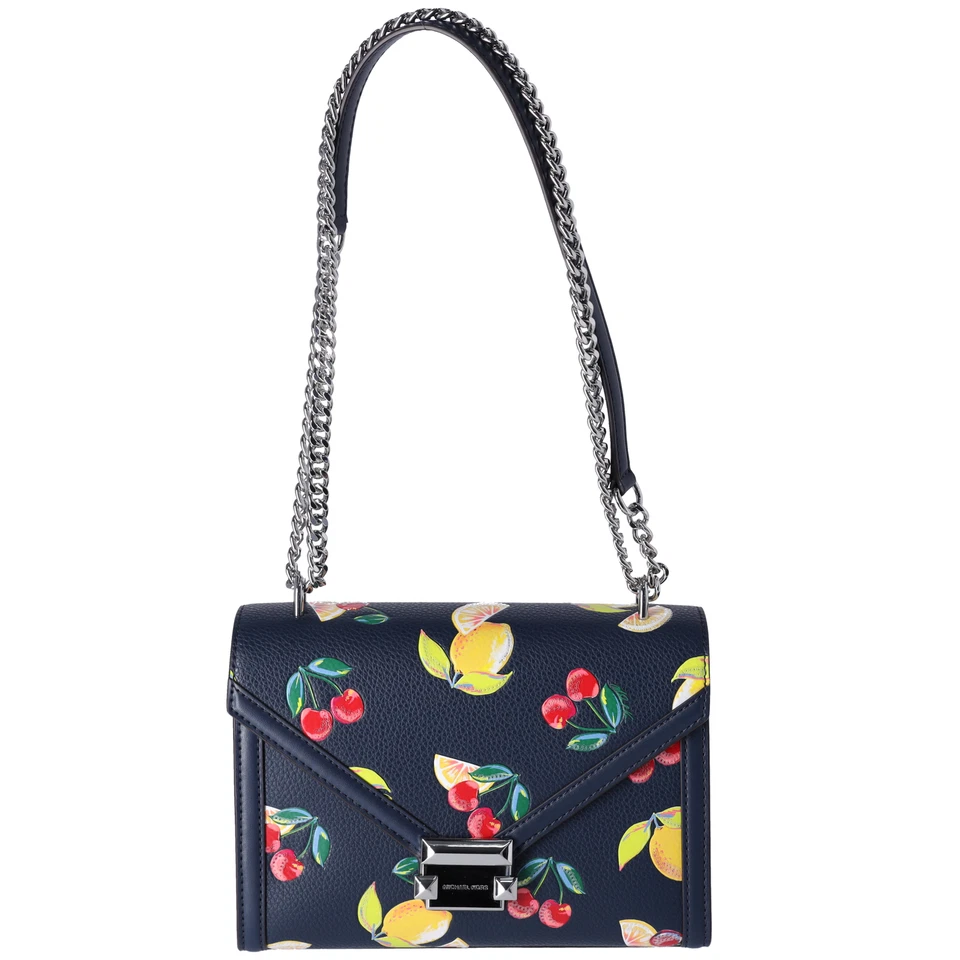 Bolsa de ombro Michael Kors Whitney aba média estampa de frutas azul marinho multi - Imagem 2 de 4