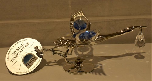 CHROME PLANE PRAM BUS CAR HORSE ORNAMENTS VESPA WITH SWAROVSKI SPECTRA CRYSTALS - Picture 22 of 26