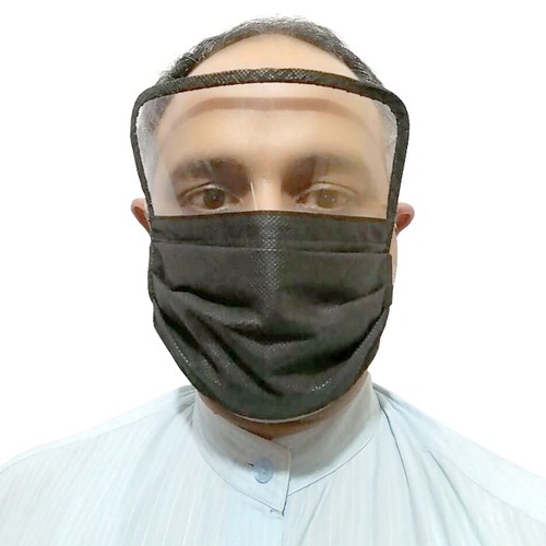 2x Gesicht Augen Baumwolle Maske Plastik Schild Schutz Klar Wiederverwendbar - Bild 3 von 3