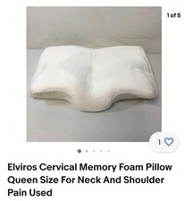 Elviros Cervical Pillow Memory Foam Bed Pillow for Neck and Shoulder Pain Re...