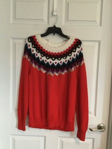 womens red fair isle sweater