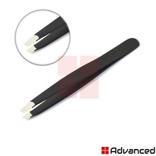 Black Color Eyebrow Tweezers Facial Hair Removal Slanted Tips Hair Plucking Tool