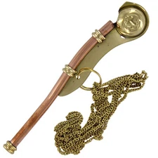 Handmade Maritime Bosun’s Nautical Mariner Command Naval Survival Whistle+Chain