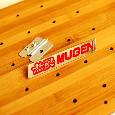  New JDM 3D Metal RED Front Grill Grille Emblem MUGEN Badge fit all cars