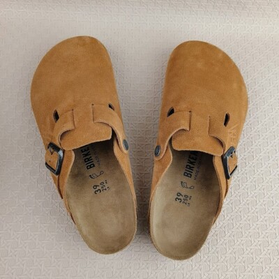 Birkenstock Boston X Stussy Suede Footbed Clog Caramel Women's and Men's Shoes