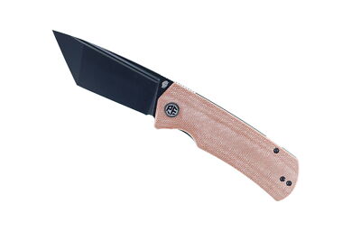 Petrified Fish Beluga Folding Knife Brown Micarta Handle K110 Tanto PF-P01T-KMDW