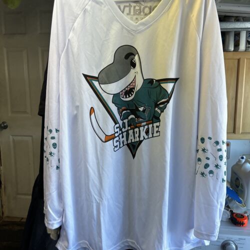1-22-2022 San Jose Sharks SJ Sharkie Geburtstag Geschenk Trikot Shirt SGA Größe XL - Bild 1 von 5