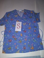 Medical Scrub Top S Butterfly