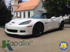 C6 Corvette  Base Model Black Primer F'glass Side Skirts & Flaps W/HDWR