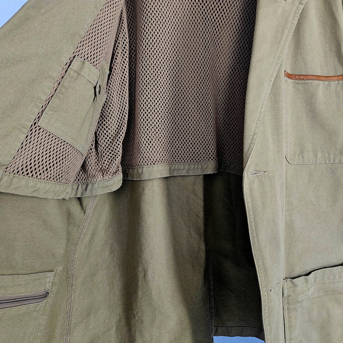 Orvis Jacket Blazer Tan Zambezi Leather Trim Hunting Fishing Orvis Jacket Blazer Tan Zambezi Leather Trim Hunting Fishing