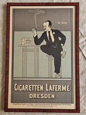 Werbeplakat - gerahmt - Der Kenner Cigaretten Laferme Dresden – Faksimile