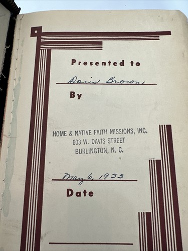 1816 Instituted HOLY BIBLE With Maps. Dated 1955 Inscription. King James (W) - Foto 4 di 10