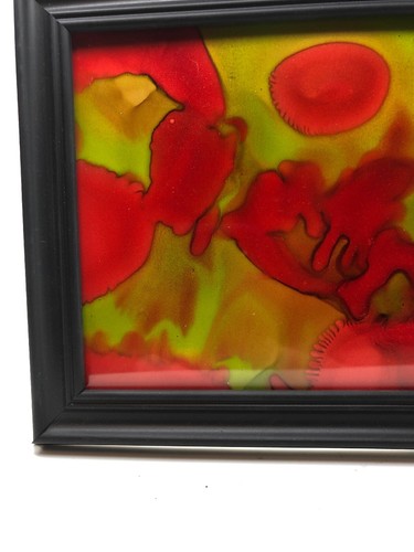 Original Abstrakte Alcohol Ink 5x7 mit schwarzem Rahmen - Bild 2 von 4