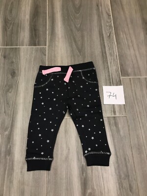 Dopodopo Baby Hose Jogginghose Gr 74 schwarz Silber Glitzer Sterne Neu