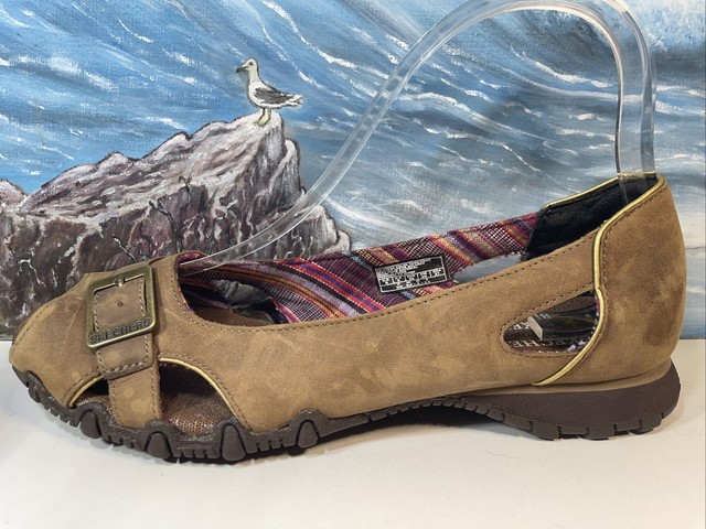 Skechers Bikers Brown Leather Buckle 