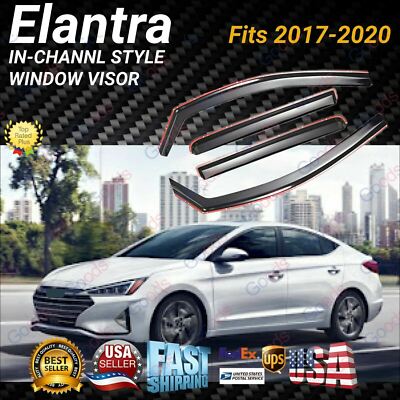Fits Hyundai Elantra 2017-2020 In-Channel Window Visor Rain Guards Deflectors