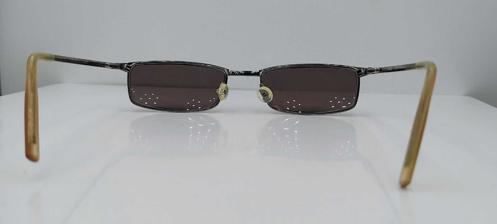 Morel IMO15 Gray Rectangular Metal Sunglasses FRA… - image 4