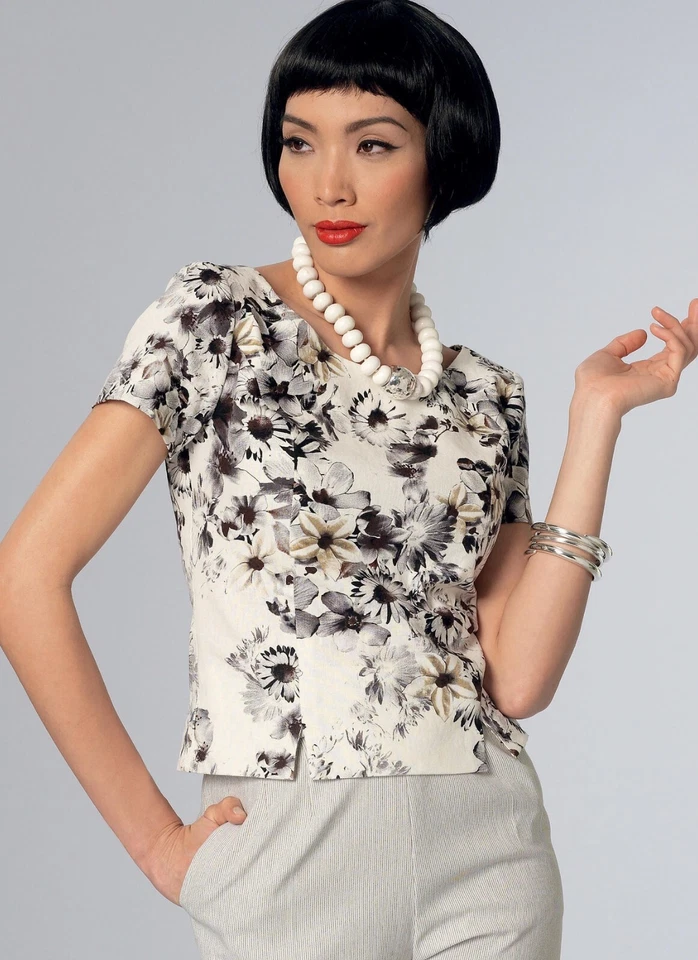 Easy Vogue Patterns Vintage 1960's Retro Tops Scoop/Jewel Neckline V9187 Sz 6~22 - Image 3 of 4