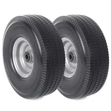 2-Pack 10-Inch Solid Wheels – Flat-Free Tire Replacement for Carts & Hand Trucks