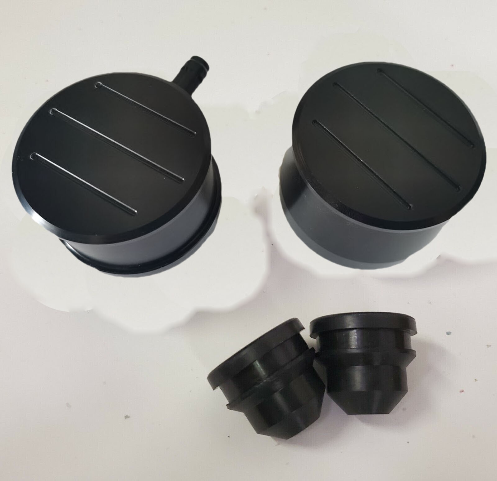 Billet Black Aluminum Valve Cover Breather PCV w/ Grommets Oil Fill ...