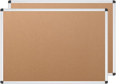 Cork Notice Board, 48 X 36 Inches, Pack of 2, Silver Aluminium Frame